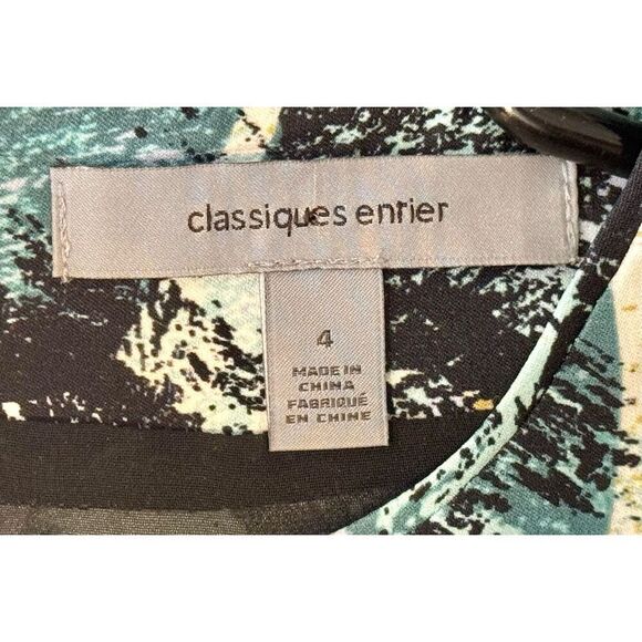 NWT Classiques Entier Floral Print Silk Blend Sleeveless Shift Dress Women's 4 - Picture 3 of 9